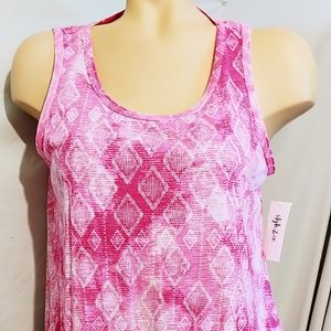 Style and Co pink and white Art Deco style tank top, NEW